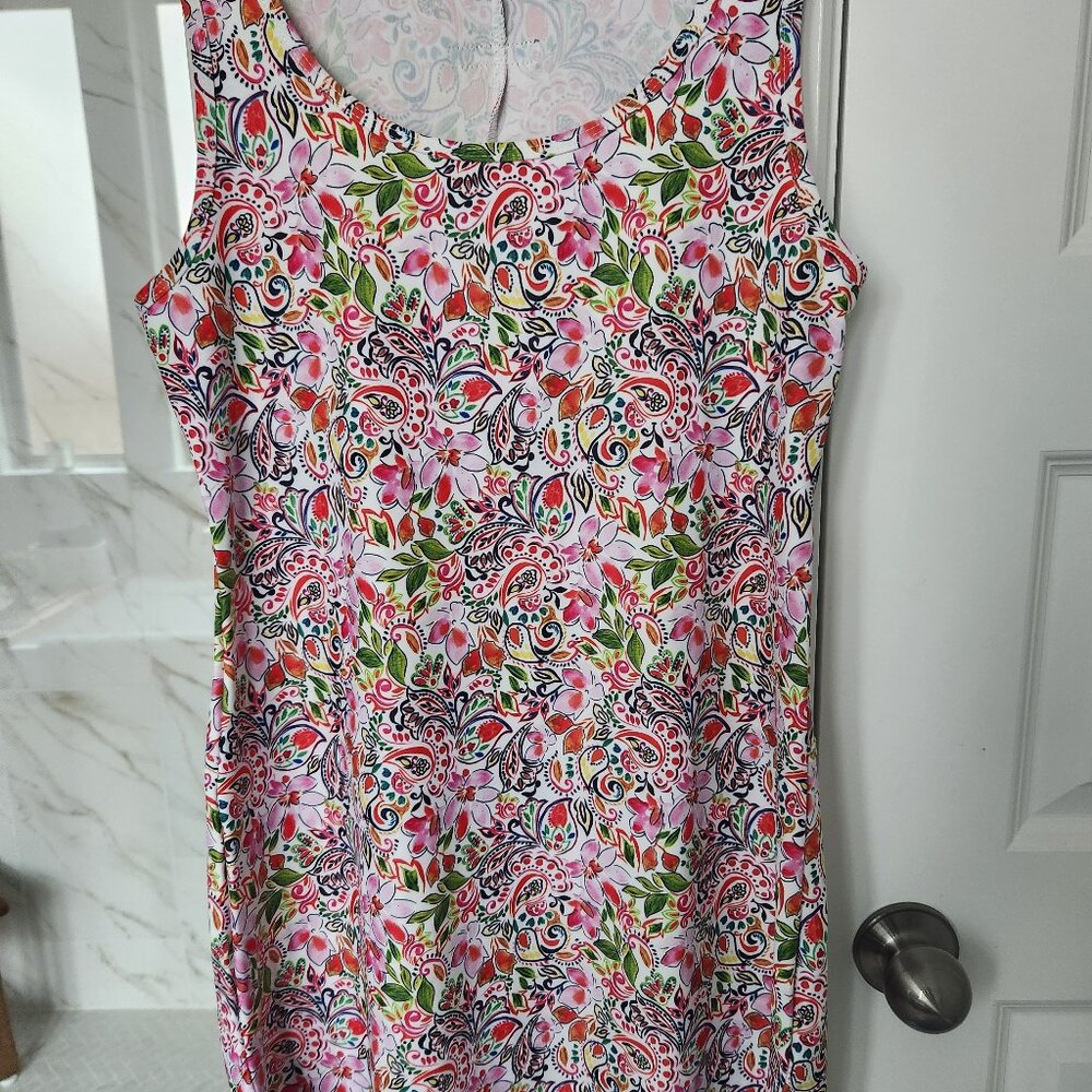 Nuu Muu Scoop Sleeveless “Summer” Print Athletic Dress size small